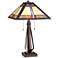 Robert Louis Tiffany Joshua Bronze Tiffany-Style Table Lamp