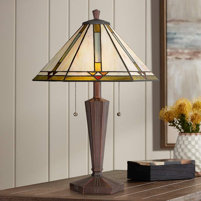 Image 1 Robert Louis Tiffany Landford 22 1/2" Arts-Crafts Accent Table Lamp