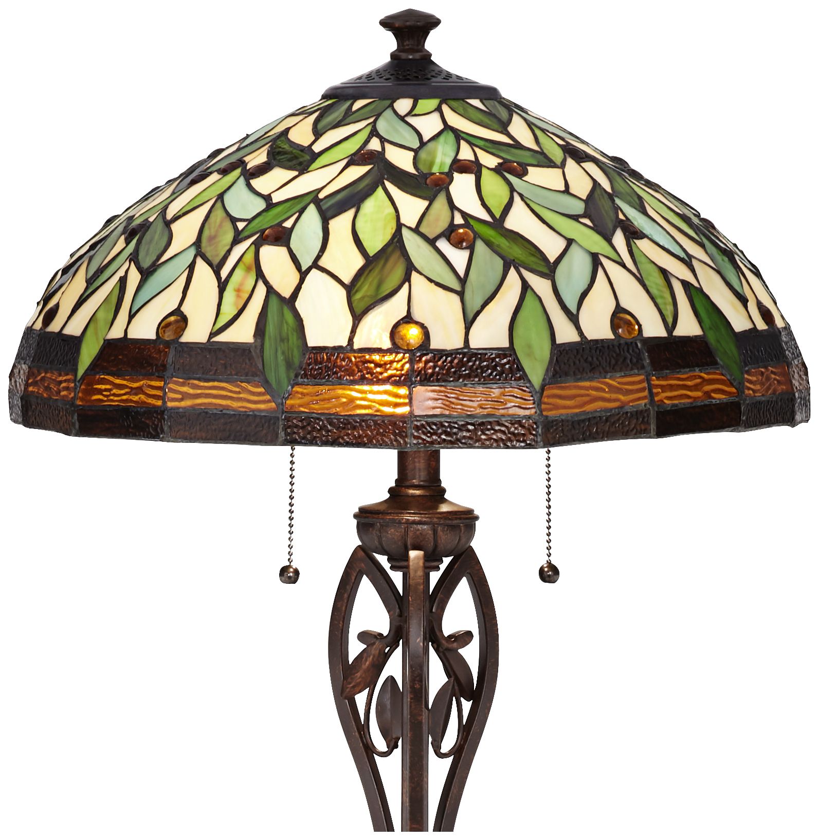 Robert Louis Tiffany Leaf and Vine 60" Tiffany-Style Floor Lamp in scene