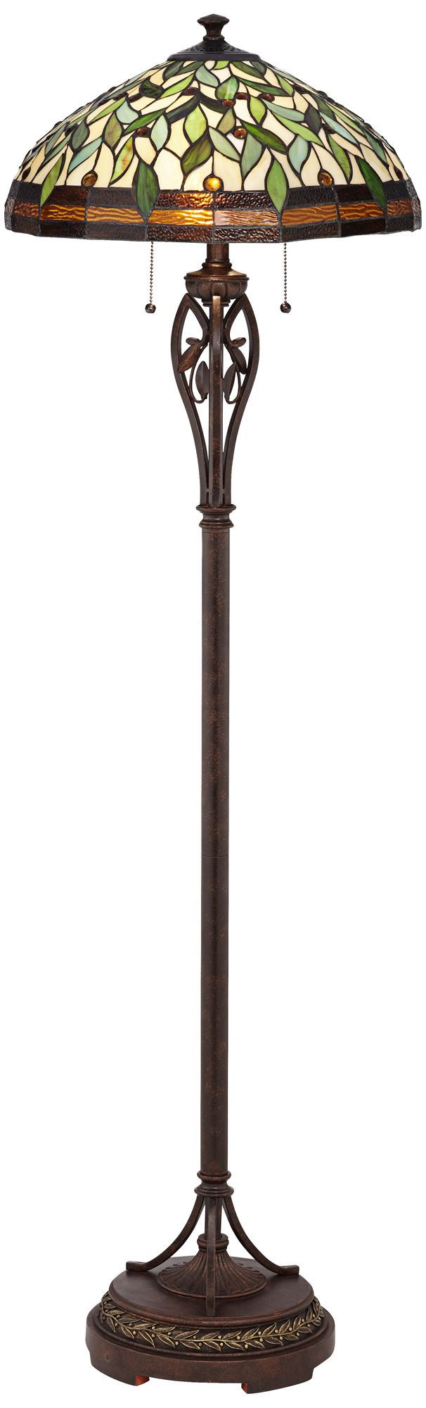 Robert Louis Tiffany Leaf and Vine 60" Tiffany-Style Floor Lamp Image 2