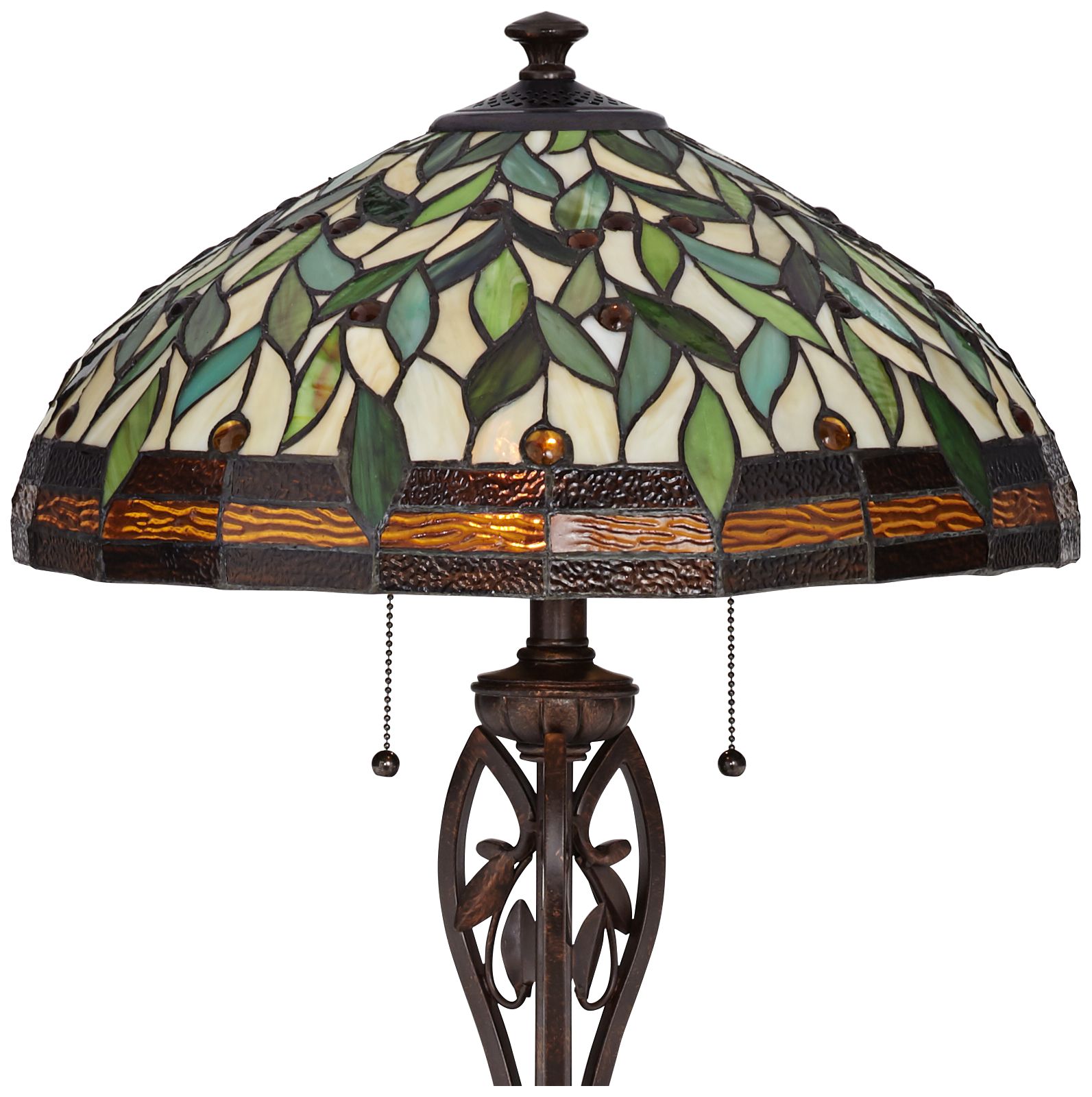 Robert Louis Tiffany Leaf and Vine 60" Tiffany-Style Floor Lamp Image 7