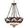 Robert Louis Tiffany Mission Floral 20 1/2" Art Glass Bowl Pendant