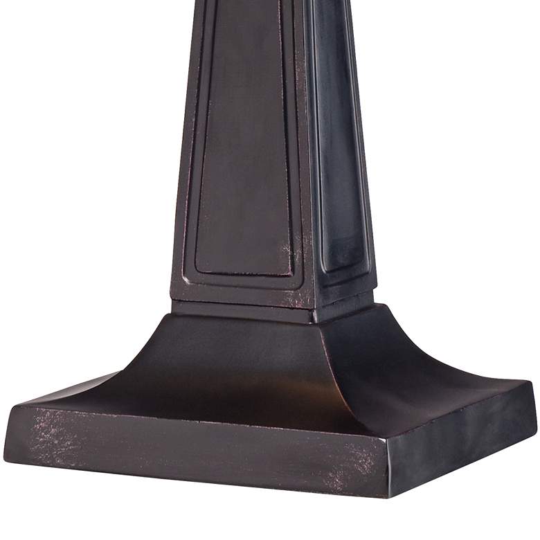 Image 7 Robert Louis Tiffany Mission Square Art Glass and Bronze Lamp with Dimmer more views