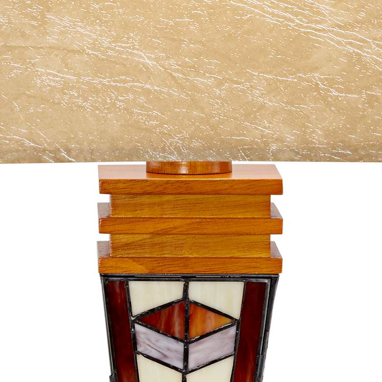 Image 4 Robert Louis Tiffany Mission Tiffany-Style Art Glass Night Light Table Lamp more views