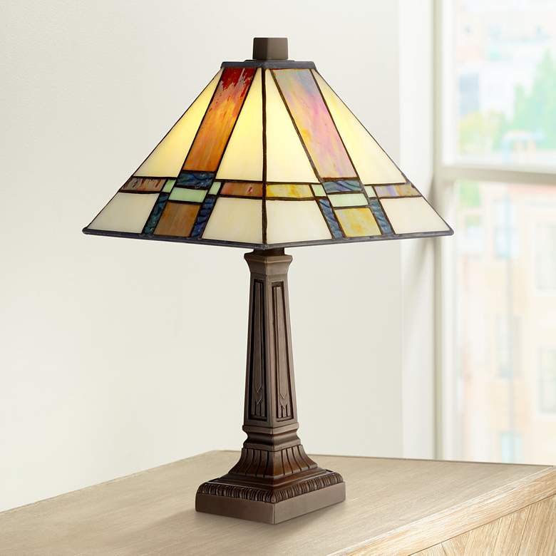 Image 1 Robert Louis Tiffany Morris 14 1/4" High LED Accent Table Lamp