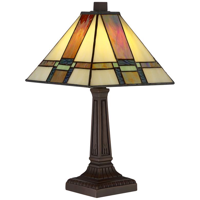 Image 2 Robert Louis Tiffany Morris 14 1/4" LED Art Glass Accent Table Lamp