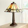 1_Robert Louis Tiffany Morris 14 1/4" LED Art Glass Accent Table Lamp