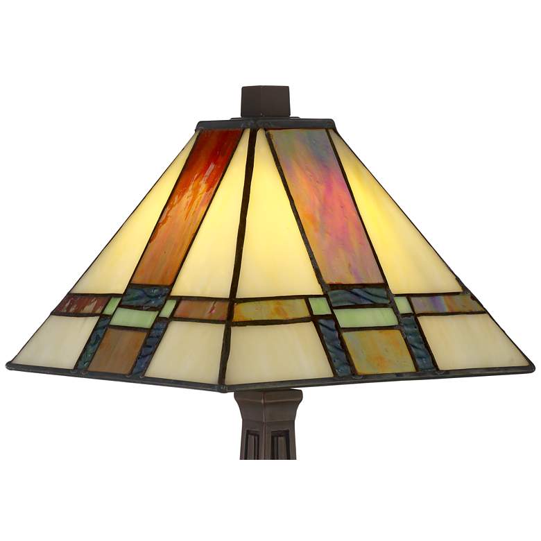 Image 4 Robert Louis Tiffany Morris 14 1/4" LED Art Glass Accent Table Lamp more views