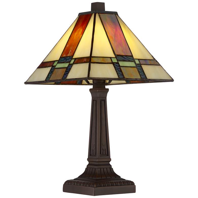 Image 6 Robert Louis Tiffany Morris 14 1/4" LED Art Glass Accent Table Lamp more views
