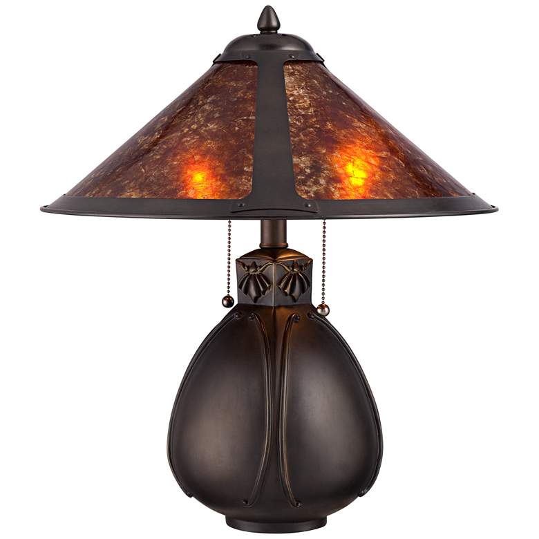 Image 6 Robert Louis Tiffany Nell 19" Arts and Crafts Ceramic Mica Table Lamp more views