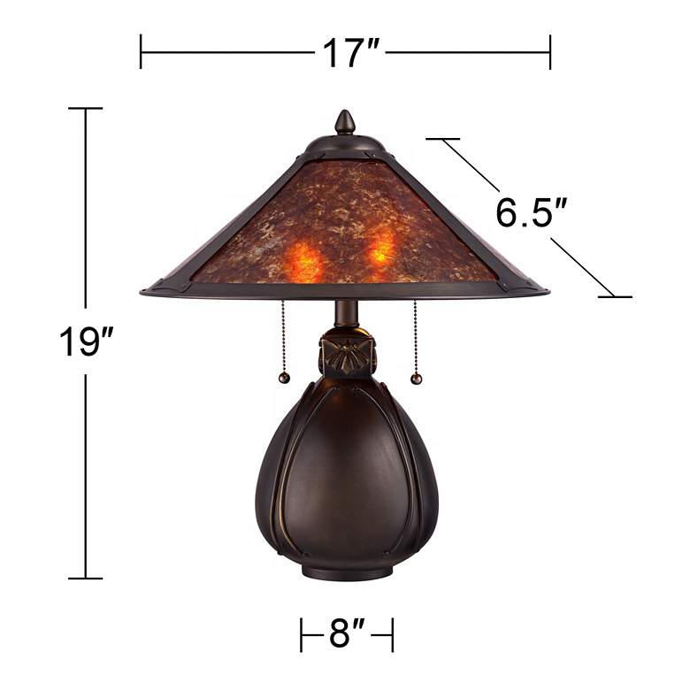 Image 7 Robert Louis Tiffany Nell 19" Arts and Crafts Ceramic Mica Table Lamp more views