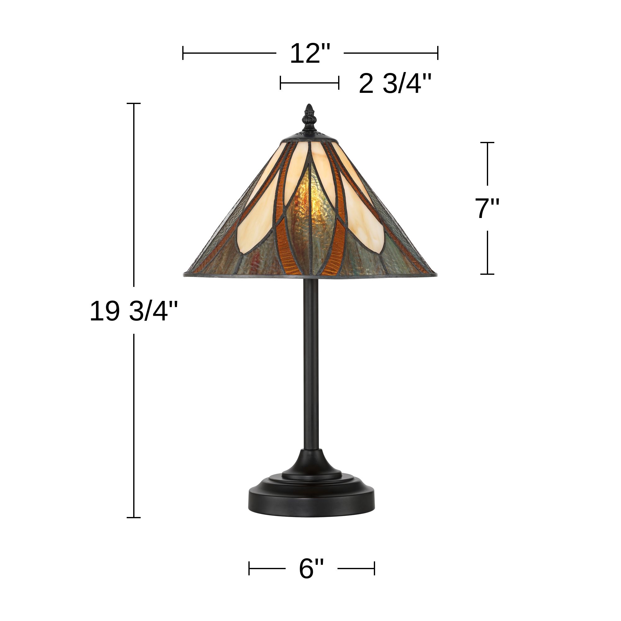Robert Louis Tiffany Noho 19 3/4" Tiffany Style Art Glass Table Lamp in scene
