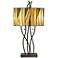 Robert Louis Tiffany Oak Vine Art Glass Pull Chain Table Lamp