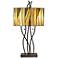 Robert Louis Tiffany Oak Vine Art Glass Pull Chain Table Lamp