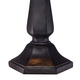 Image5 of Robert Louis Tiffany Octagon Bronze Mission Tiffany-Style Glass Table Lamp more views