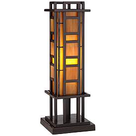 Image3 of Robert Louis Tiffany Prairie Style 20" High Pillar Accent Table Lamp