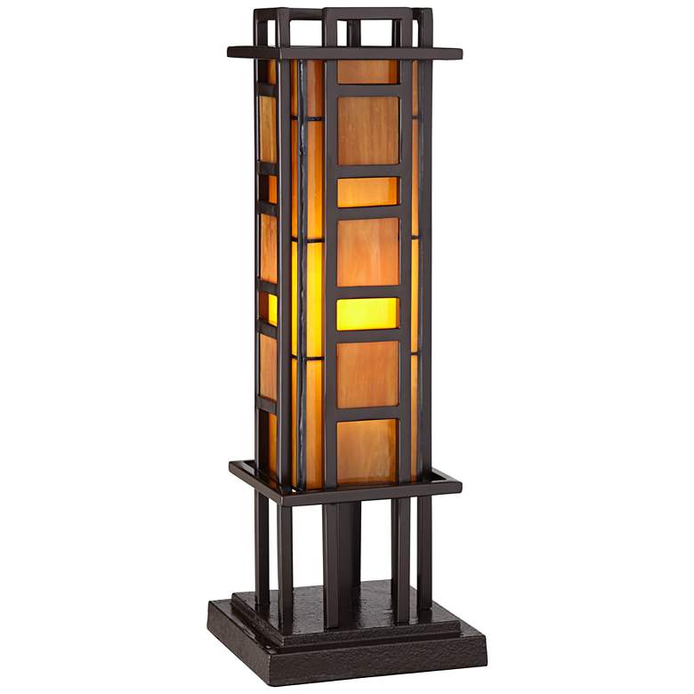 Image 3 Robert Louis Tiffany Prairie Style 20" High Pillar Accent Table Lamp
