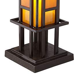 Image5 of Robert Louis Tiffany Prairie Style 20" High Pillar Accent Table Lamp more views