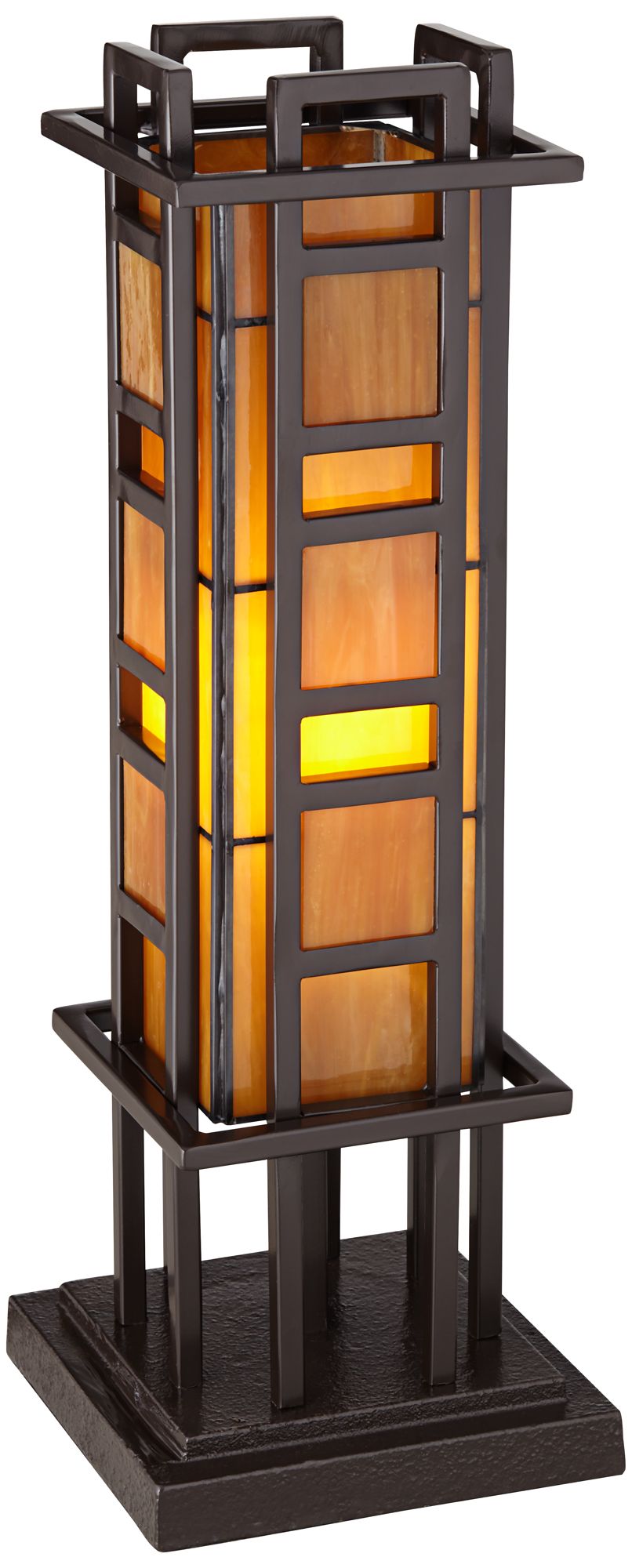 Robert Louis Tiffany Prairie Style 20" High Pillar Accent Table Lamp in scene