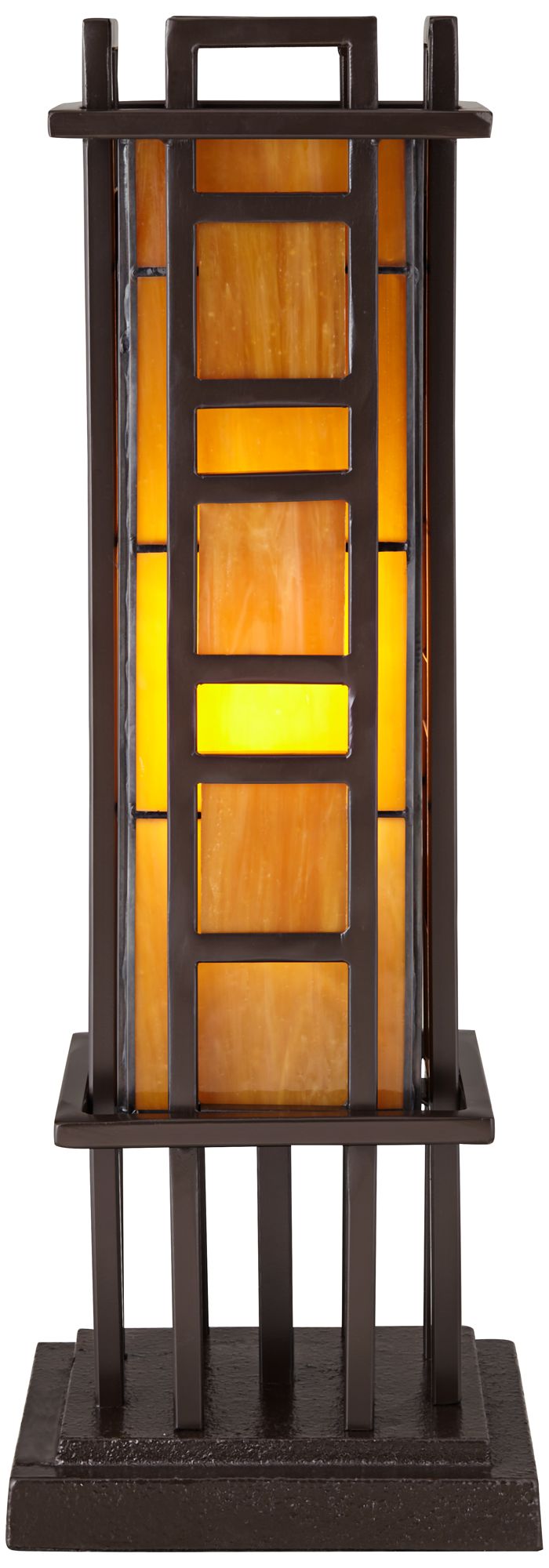 Robert Louis Tiffany Prairie Style 20" High Pillar Accent Table Lamp in scene