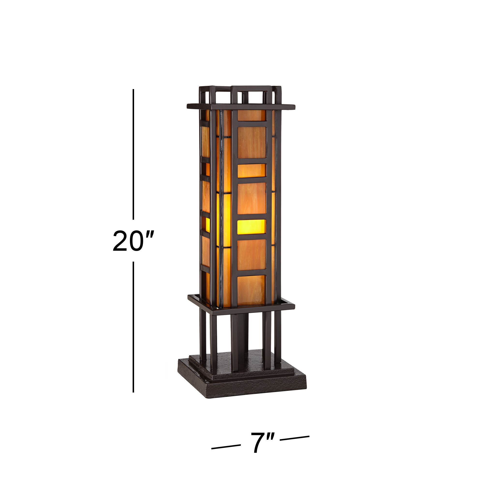 Robert Louis Tiffany Prairie Style 20" High Pillar Accent Table Lamp in scene