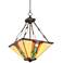 Robert Louis Tiffany Ranier 16" Wide Mission Art Glass Pendant Light