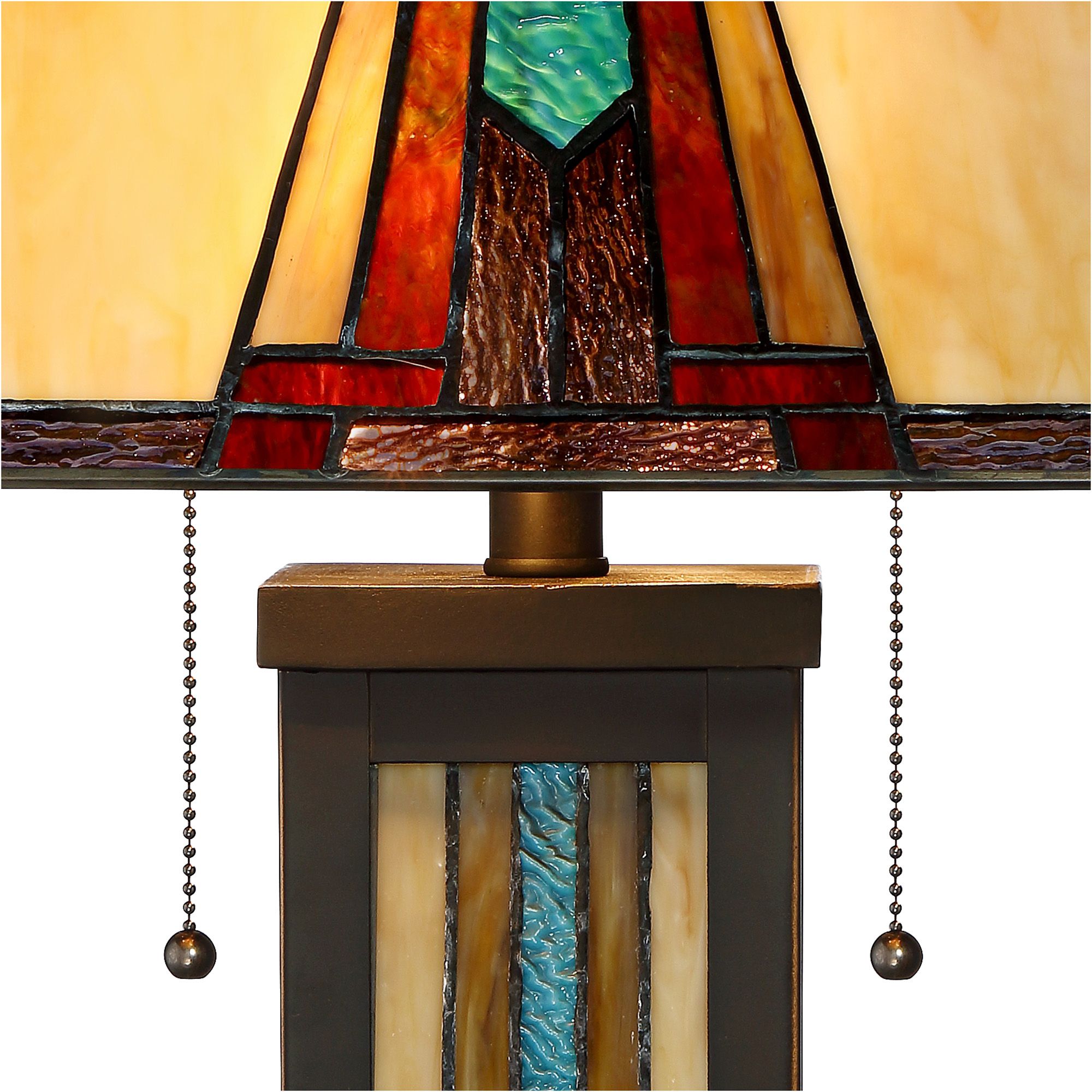 Robert Louis Tiffany Ranier 25" Glass Lamp with Night Light and Dimmer Image 4