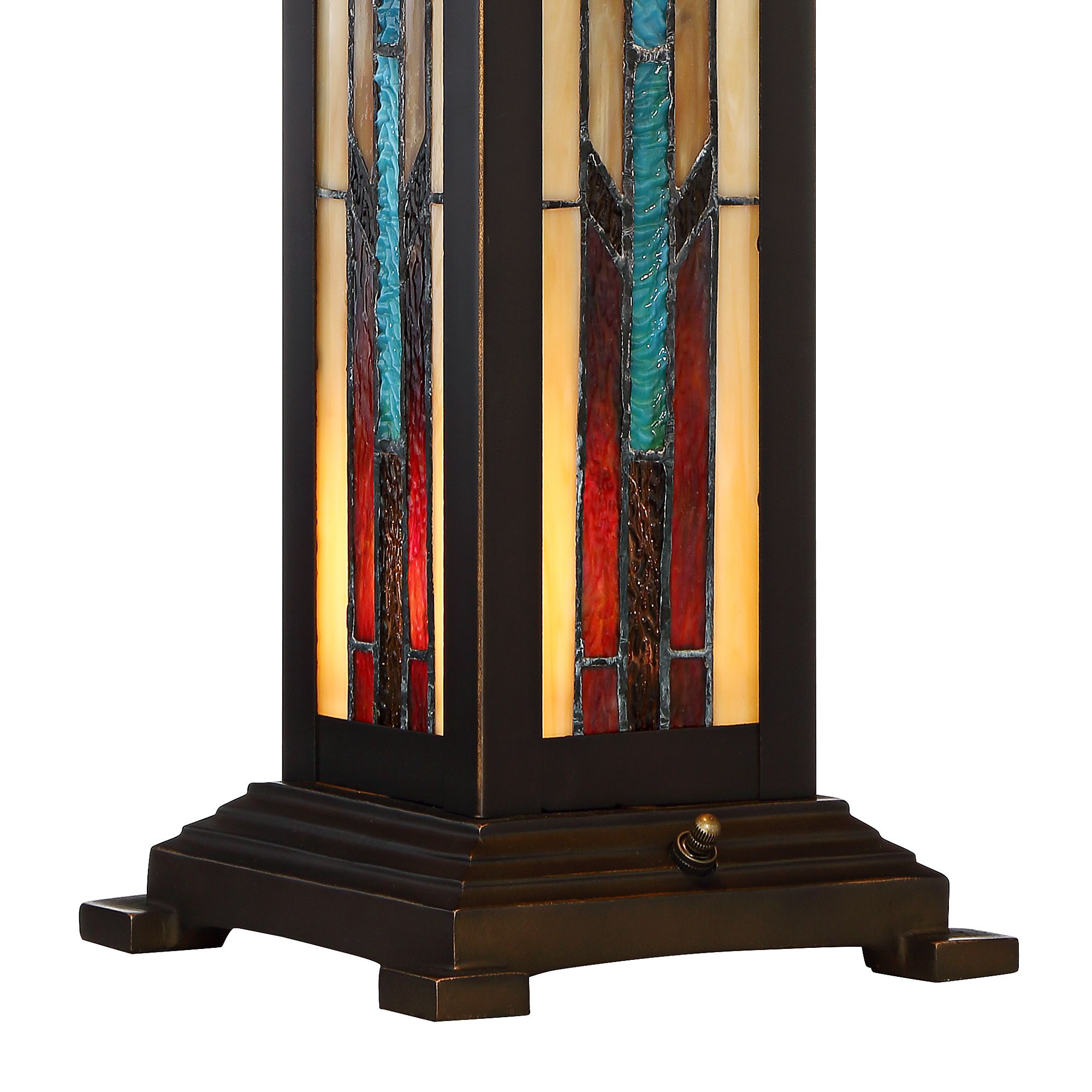 Robert Louis Tiffany Ranier 25" Glass Lamp with Night Light and Dimmer Image 5