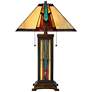 6_Robert Louis Tiffany Ranier 25" Glass Lamp with Night Light and Dimmer more views