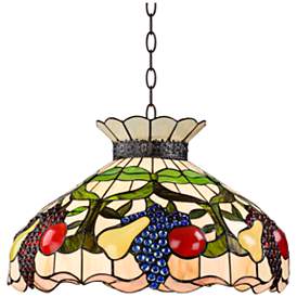 Image3 of Robert Louis Tiffany Ripe Fruit 20" Tiffany-Style Glass Pendant Light