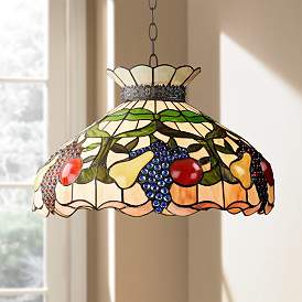 Image2 of Robert Louis Tiffany Ripe Fruit 20" Tiffany-Style Glass Pendant Light