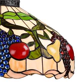 Image4 of Robert Louis Tiffany Ripe Fruit 20" Tiffany-Style Glass Pendant Light more views