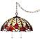 Robert Louis Tiffany Ruby Flora 19"W Plug-In Swag Pendant