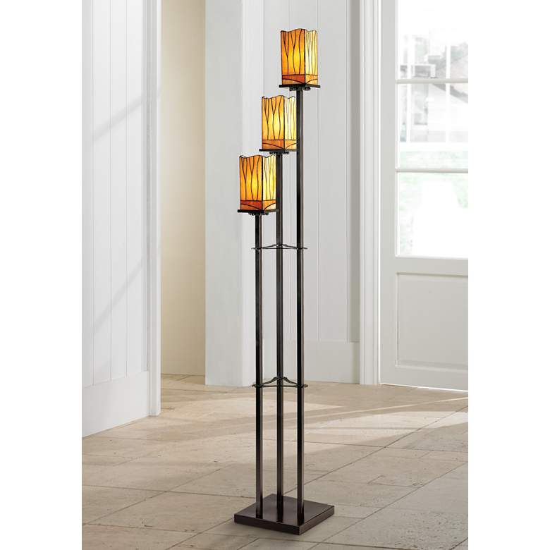 Image 1 Robert Louis Tiffany Sedona 72 inch Tiffany-Style 3-Tier Floor Lamp