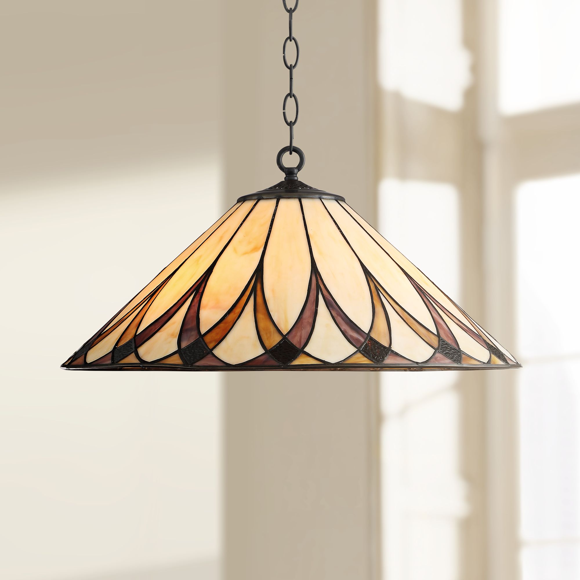 Plug in deals tiffany hanging lamp