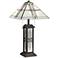 Robert Louis Tiffany Sherman Bronze Tiffany-Style Night Light Table Lamp