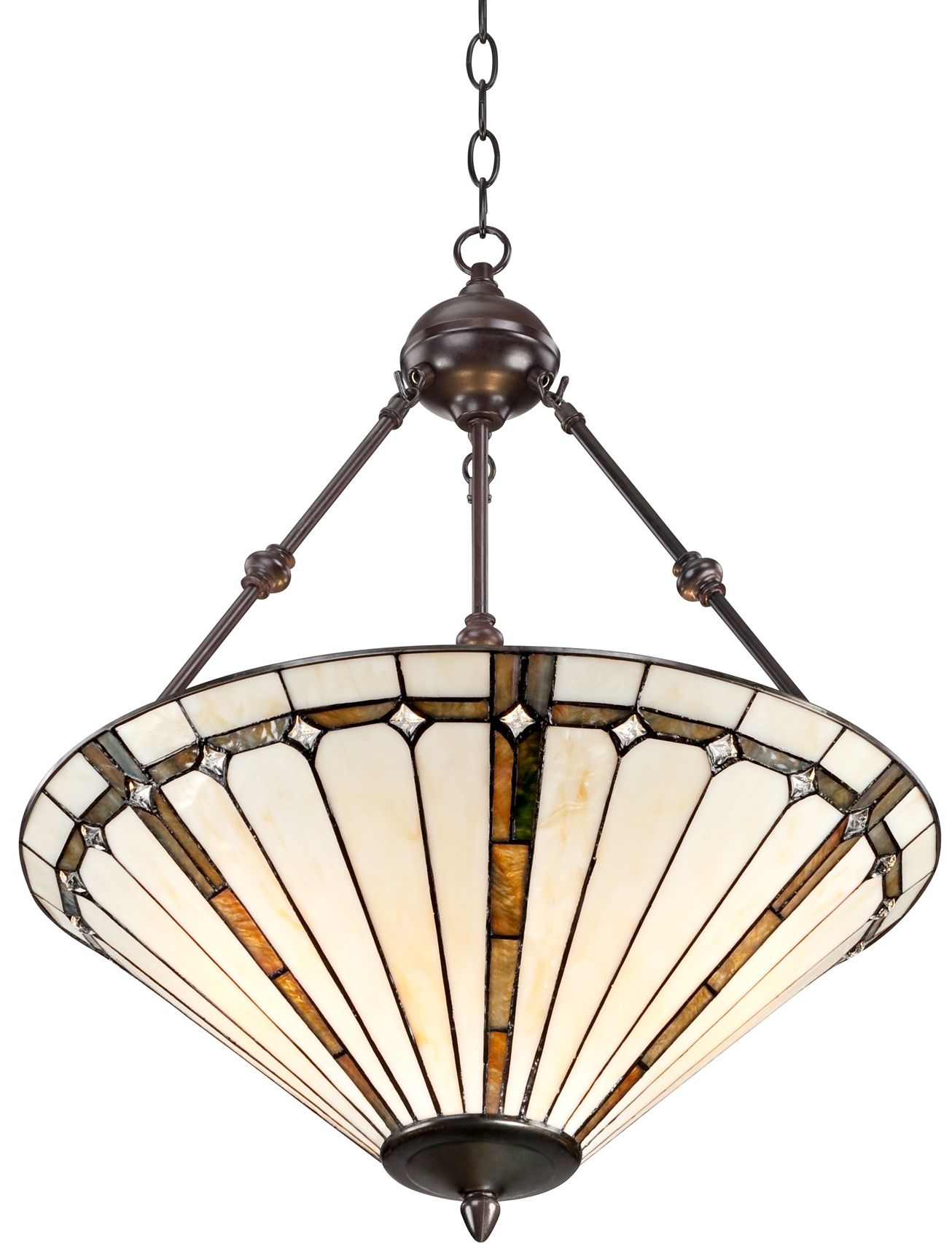 Image 5 Robert Louis Tiffany Siannon 20"W 3-Light Ivory Glass Pendant Light more views