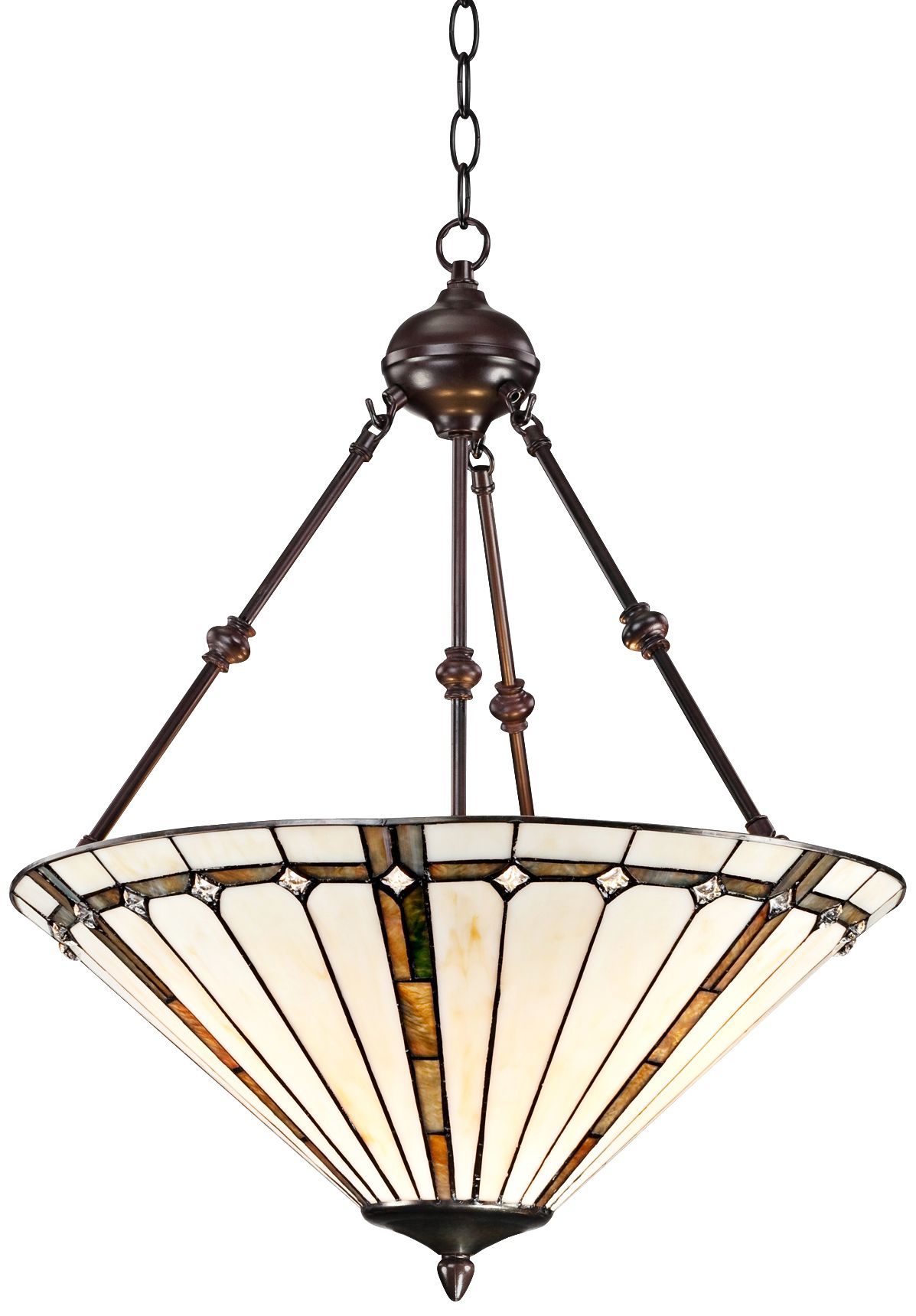 Image 6 Robert Louis Tiffany Siannon 20"W 3-Light Ivory Glass Pendant Light more views