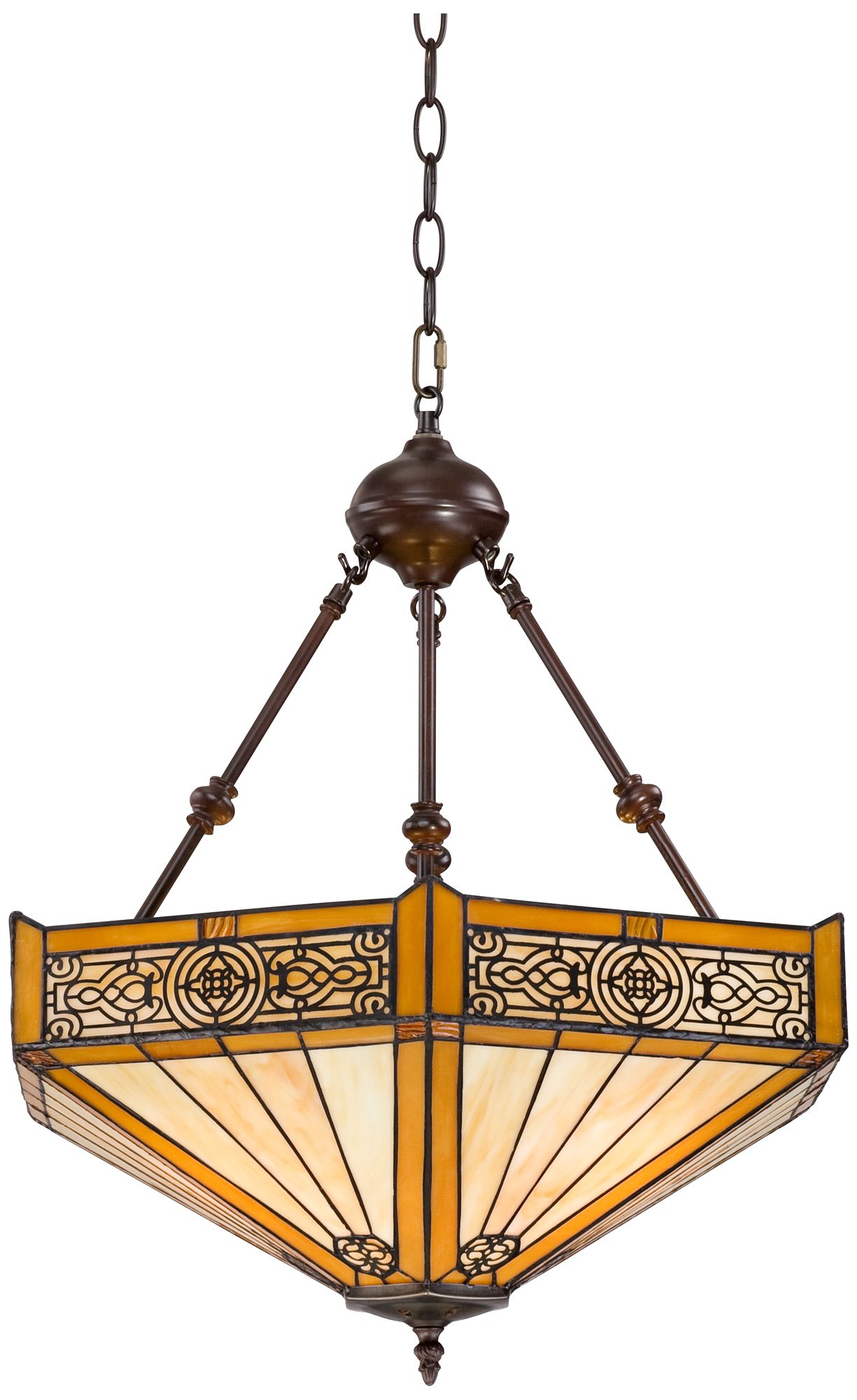 Watch A Video About the Robert Louis Tiffany Stratford Mission Art Glass Pendant