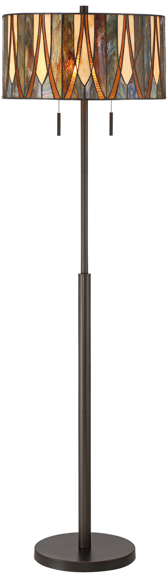 Image 3 Robert Louis Tiffany Trenton 64"H Art Glass 2-Light Tall Floor Lamp