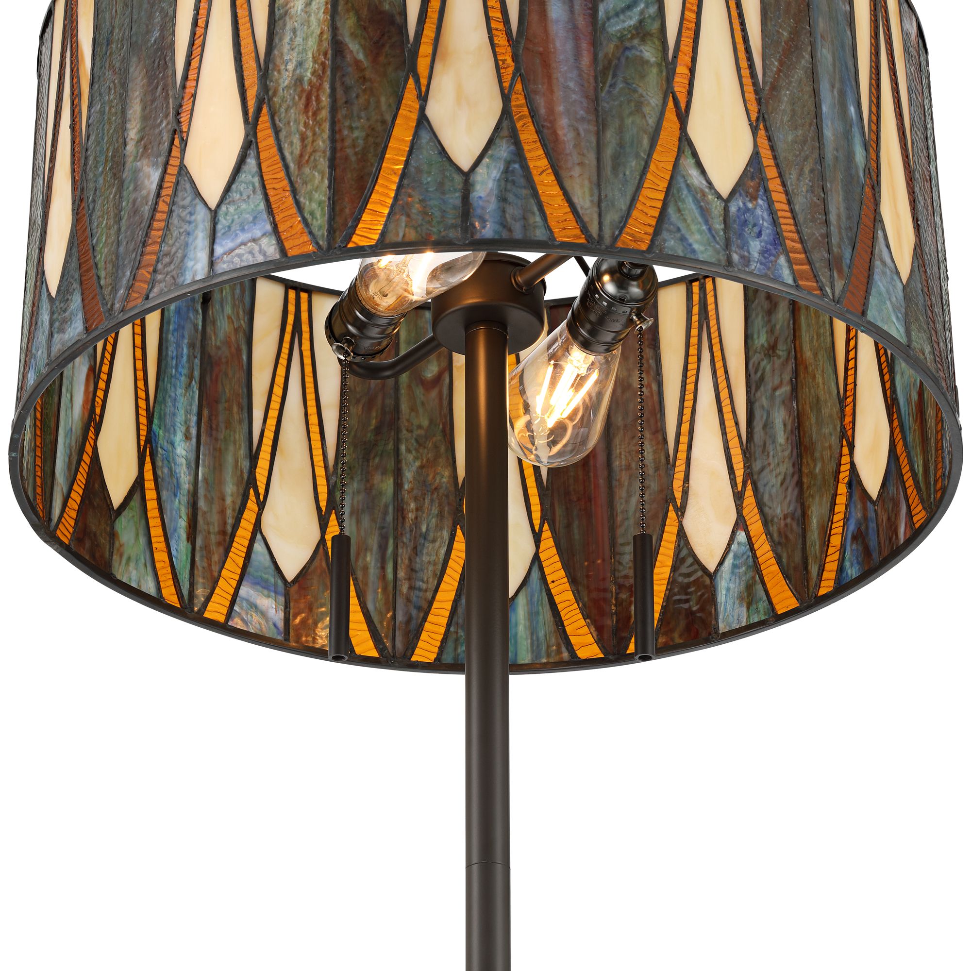 Image 7 Robert Louis Tiffany Trenton 64"H Art Glass 2-Light Tall Floor Lamp more views