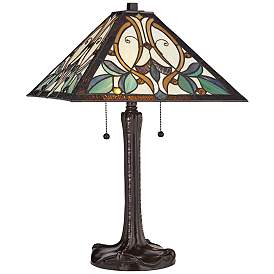 Image2 of Robert Louis Tiffany Victorian 25" Art Glass Tiffany-Style Table Lamp