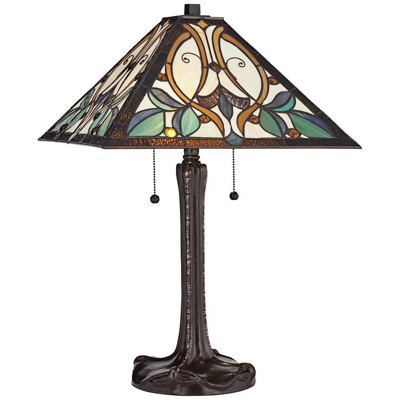 Image 2 Robert Louis Tiffany Victorian 25" Art Glass Tiffany-Style Table Lamp