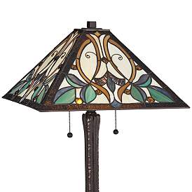 Image4 of Robert Louis Tiffany Victorian 25" Art Glass Tiffany-Style Table Lamp more views