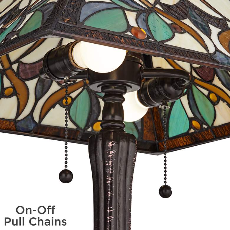 Image 5 Robert Louis Tiffany Victorian 25" Art Glass Tiffany-Style Table Lamp more views