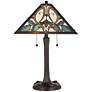 Robert Louis Tiffany Victorian 25" Art Glass Tiffany-Style Table Lamp