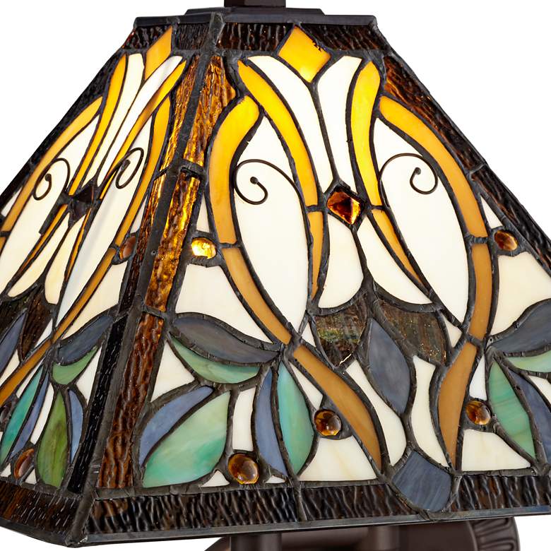 Image 3 Robert Louis Tiffany Victorian Art Glass Swing Arm Wall Lamp more views