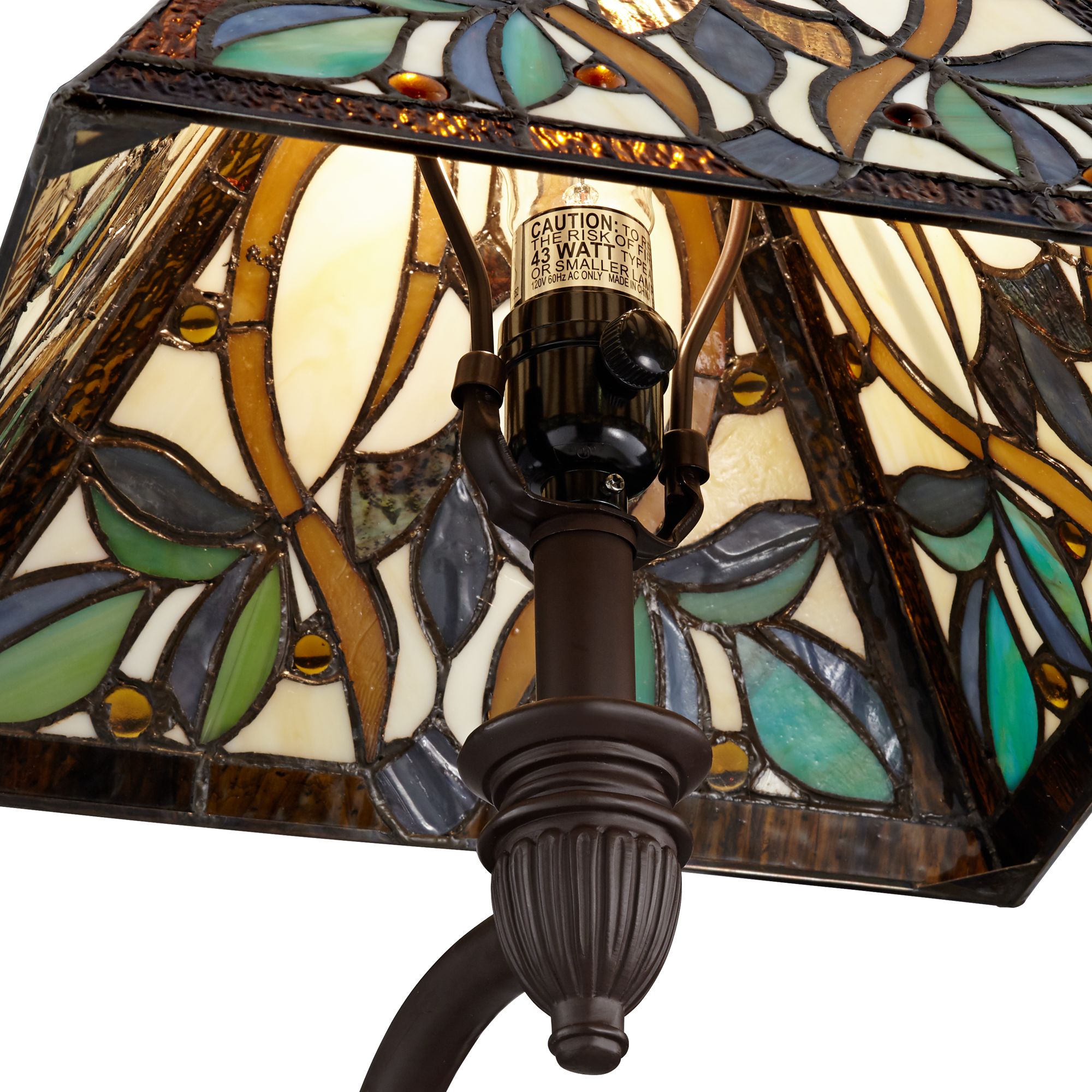 tiffany style swing arm wall lamp