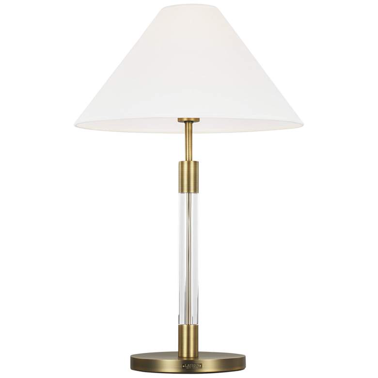 Image 1 Robert Time-Worn Brass and Acrylic LED Buffet Table Lamp by Ralph Lauren