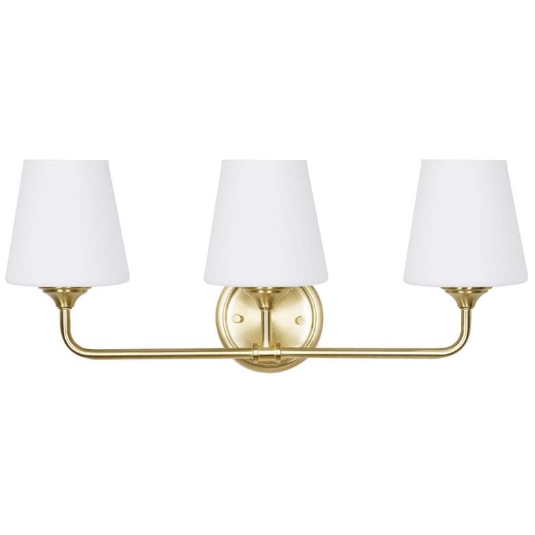 Image 1 Roberts 7" Wide 3-Light Brushed Gold Vanity Light